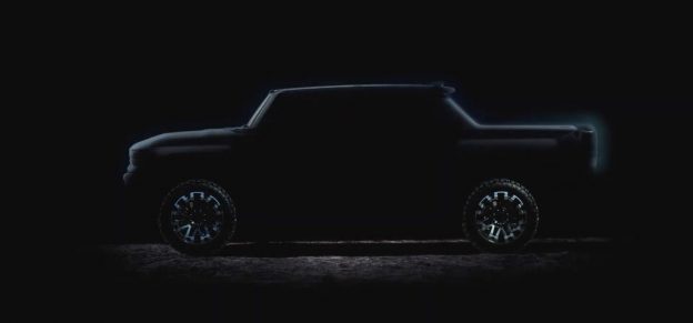 GMC Hummer EV - Debut Reveal Announcement - July 2020 - Teaser Video - SUT - pickup truck - silhouette profile - screen grab 004